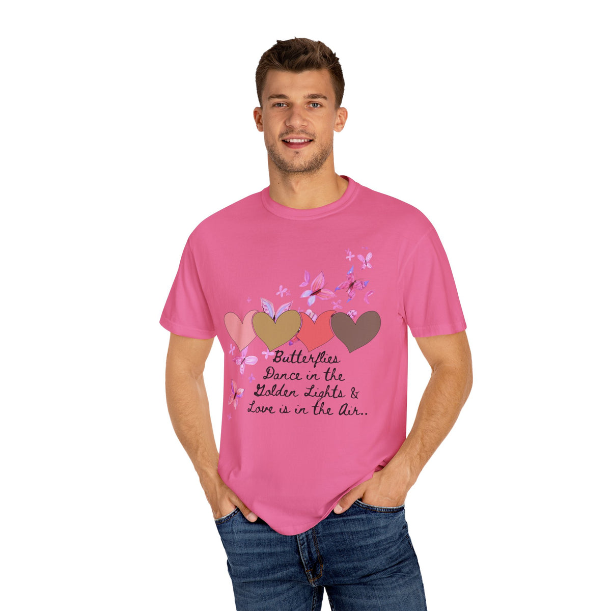 Butterflies & Hearts Love Unisex Garment-Dyed T-Shirt