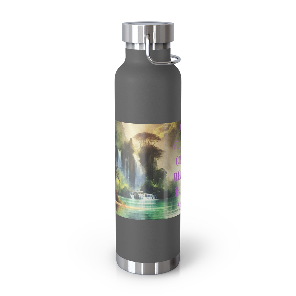 Inspirational Copper Vacuum Insulated Water Bottle - 22oz - "Jesus Fills My Cup"