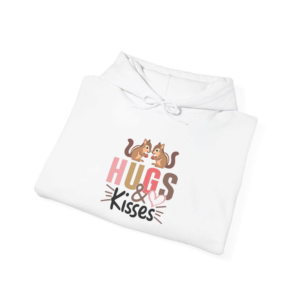 Hugs & Kisses Unisex Hooded Sweatshirt - Cozy Valentine’s Gift