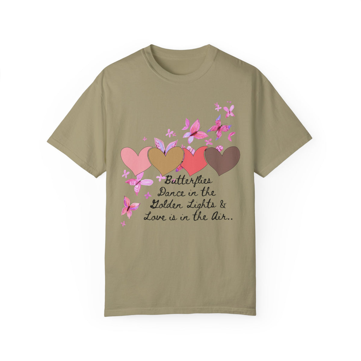 Butterflies & Hearts Love Unisex Garment-Dyed T-Shirt