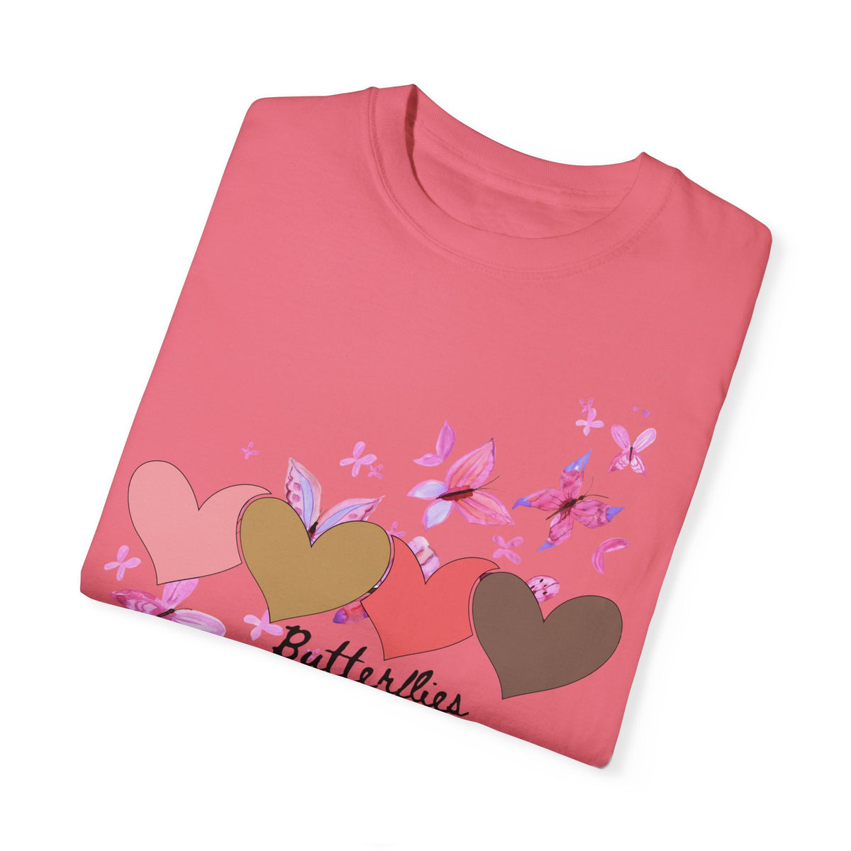 Butterflies & Hearts Love Unisex Garment-Dyed T-Shirt