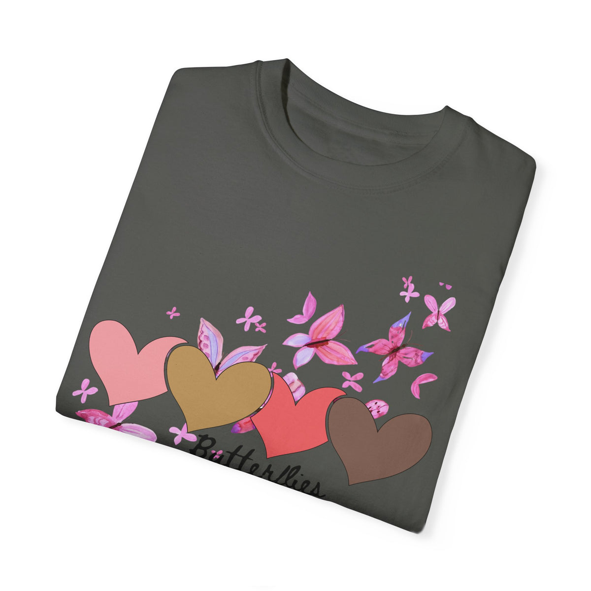 Butterflies & Hearts Love Unisex Garment-Dyed T-Shirt