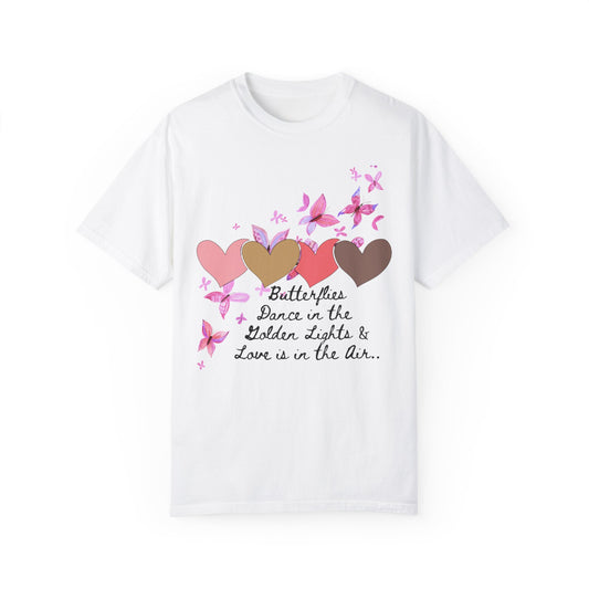 Butterflies & Hearts Love Unisex Garment-Dyed T-Shirt