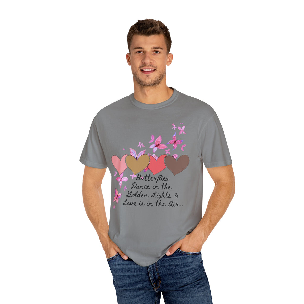 Butterflies & Hearts Love Unisex Garment-Dyed T-Shirt