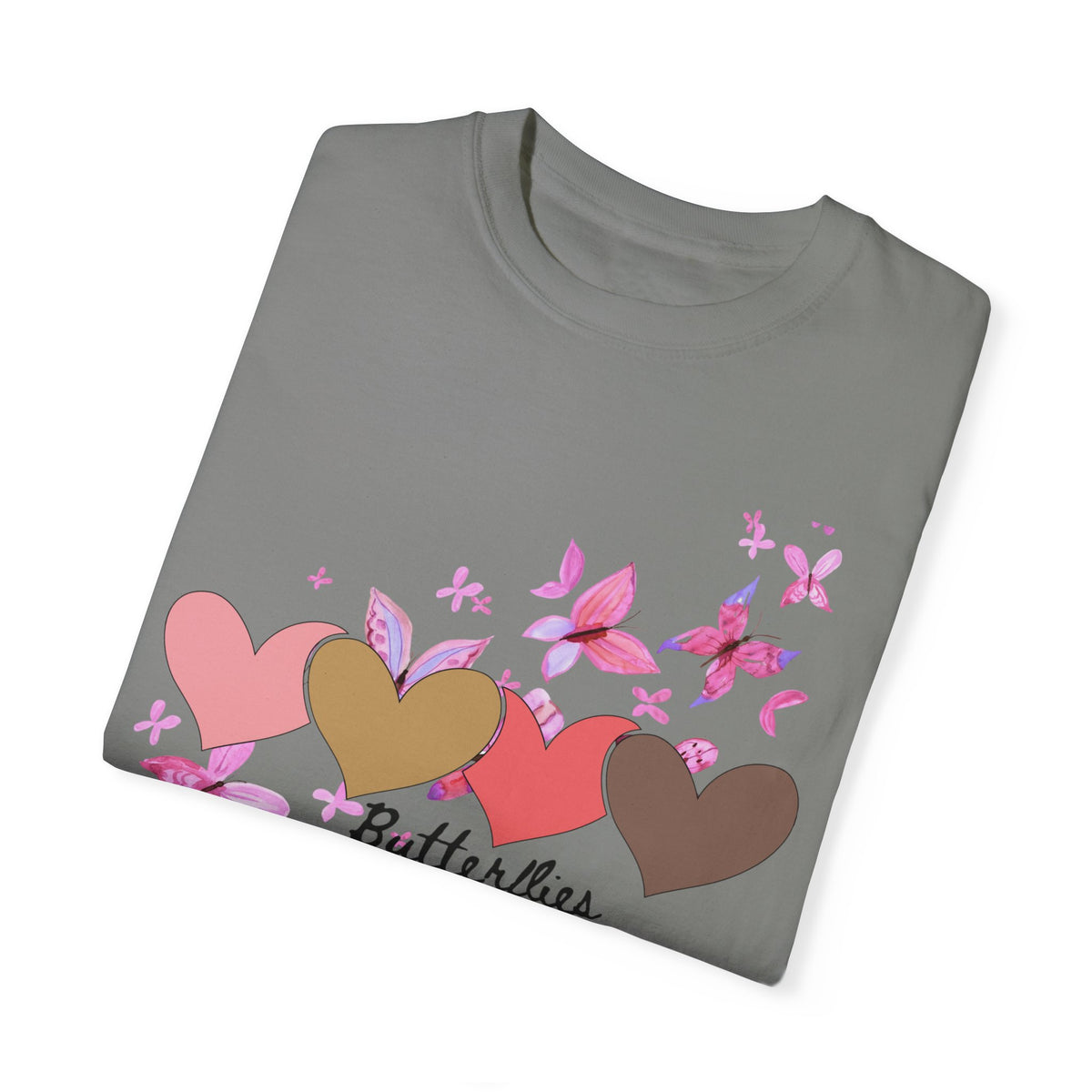 Butterflies & Hearts Love Unisex Garment-Dyed T-Shirt