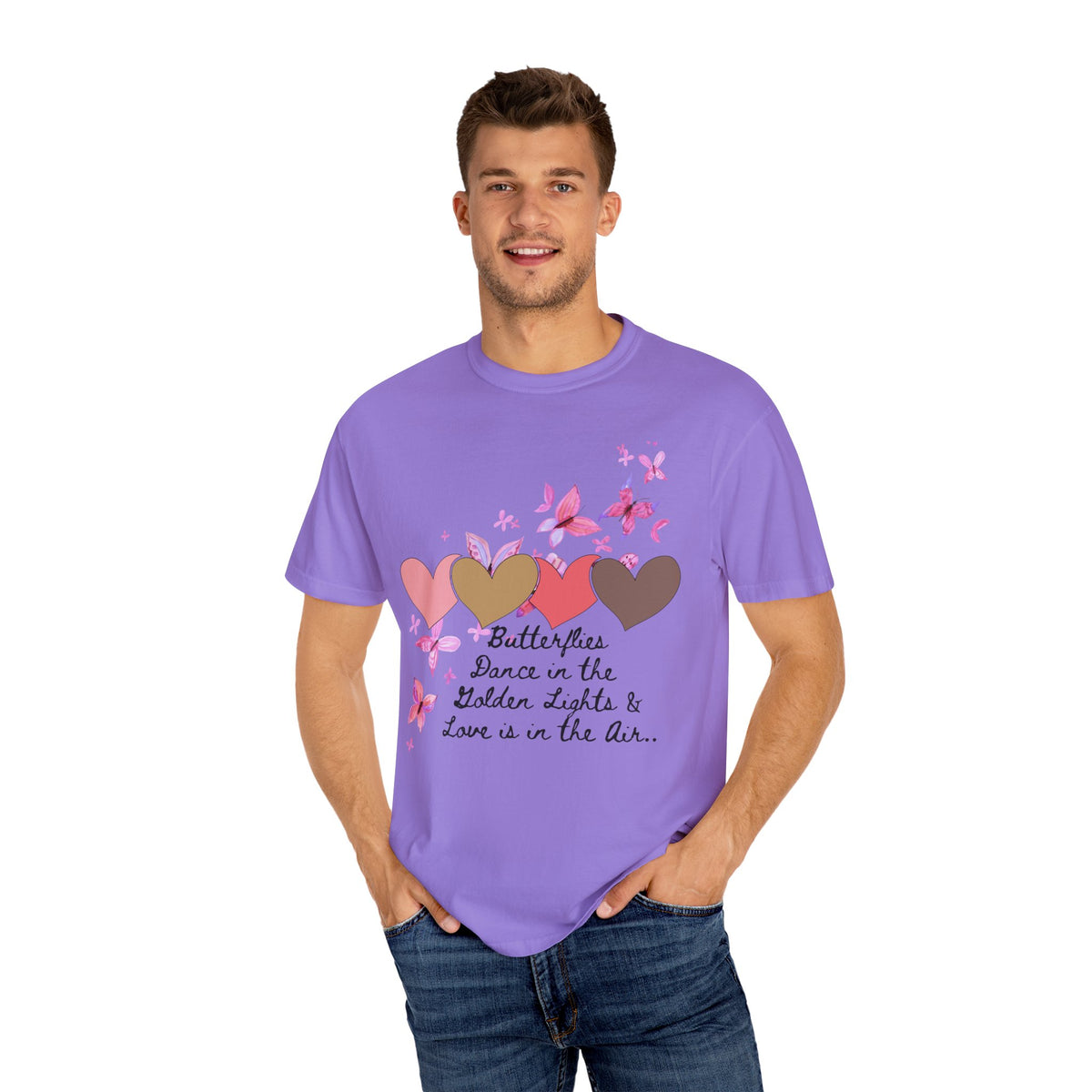 Butterflies & Hearts Love Unisex Garment-Dyed T-Shirt