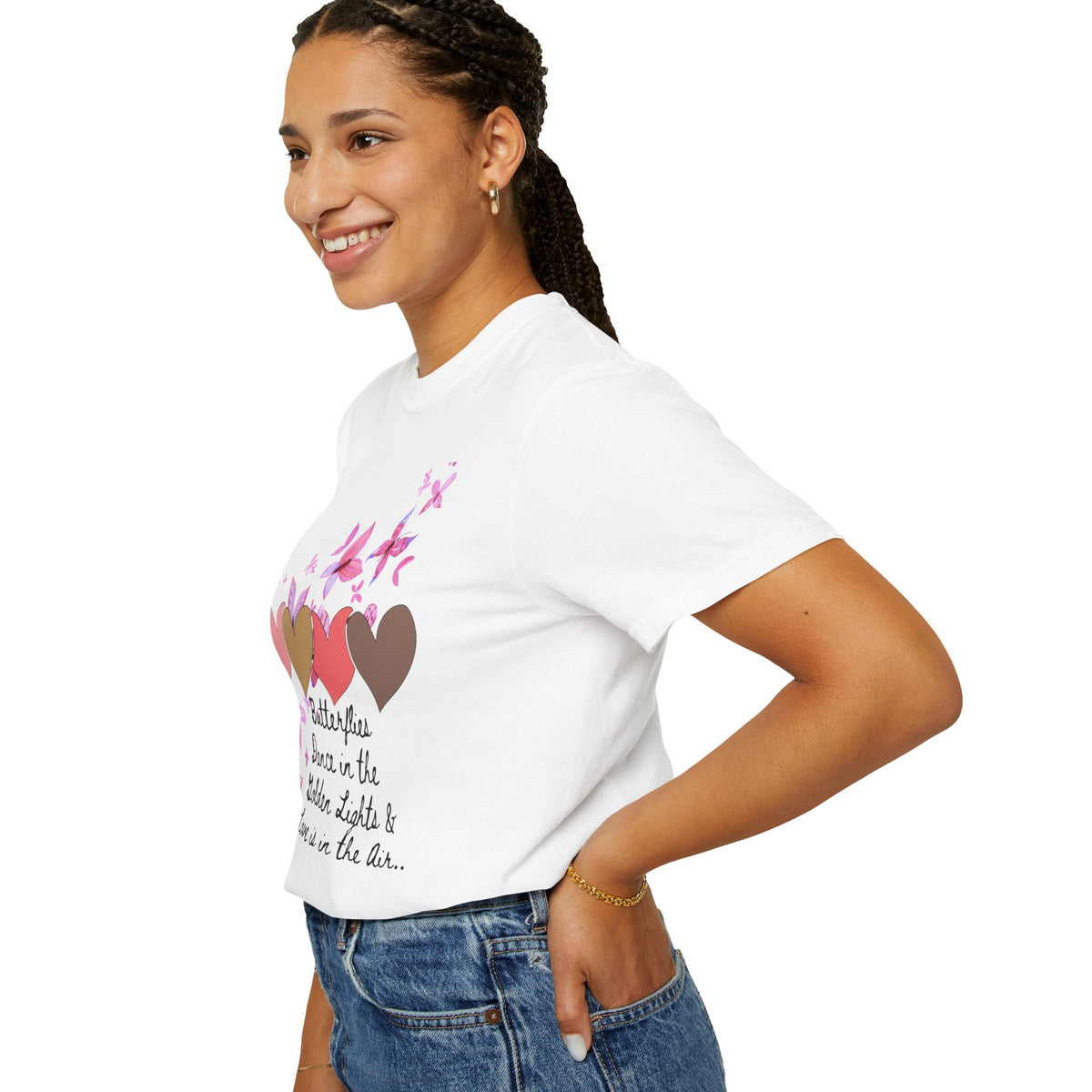 Butterflies & Hearts Love Unisex Garment-Dyed T-Shirt