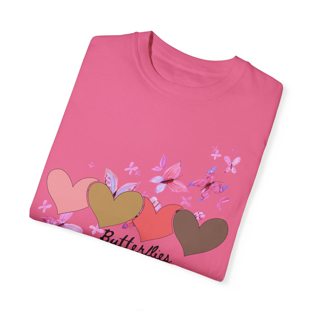 Butterflies & Hearts Love Unisex Garment-Dyed T-Shirt