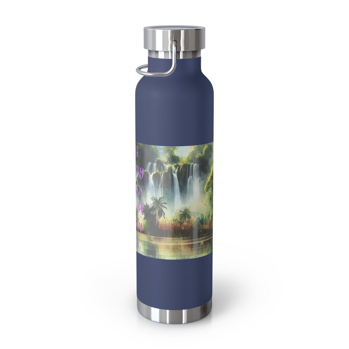Inspirational Copper Vacuum Insulated Water Bottle - 22oz - "Jesus Fills My Cup"