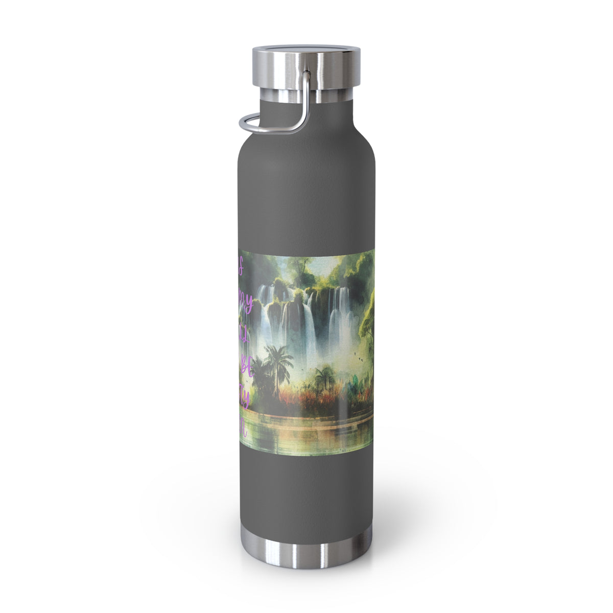 Inspirational Copper Vacuum Insulated Water Bottle - 22oz - "Jesus Fills My Cup"