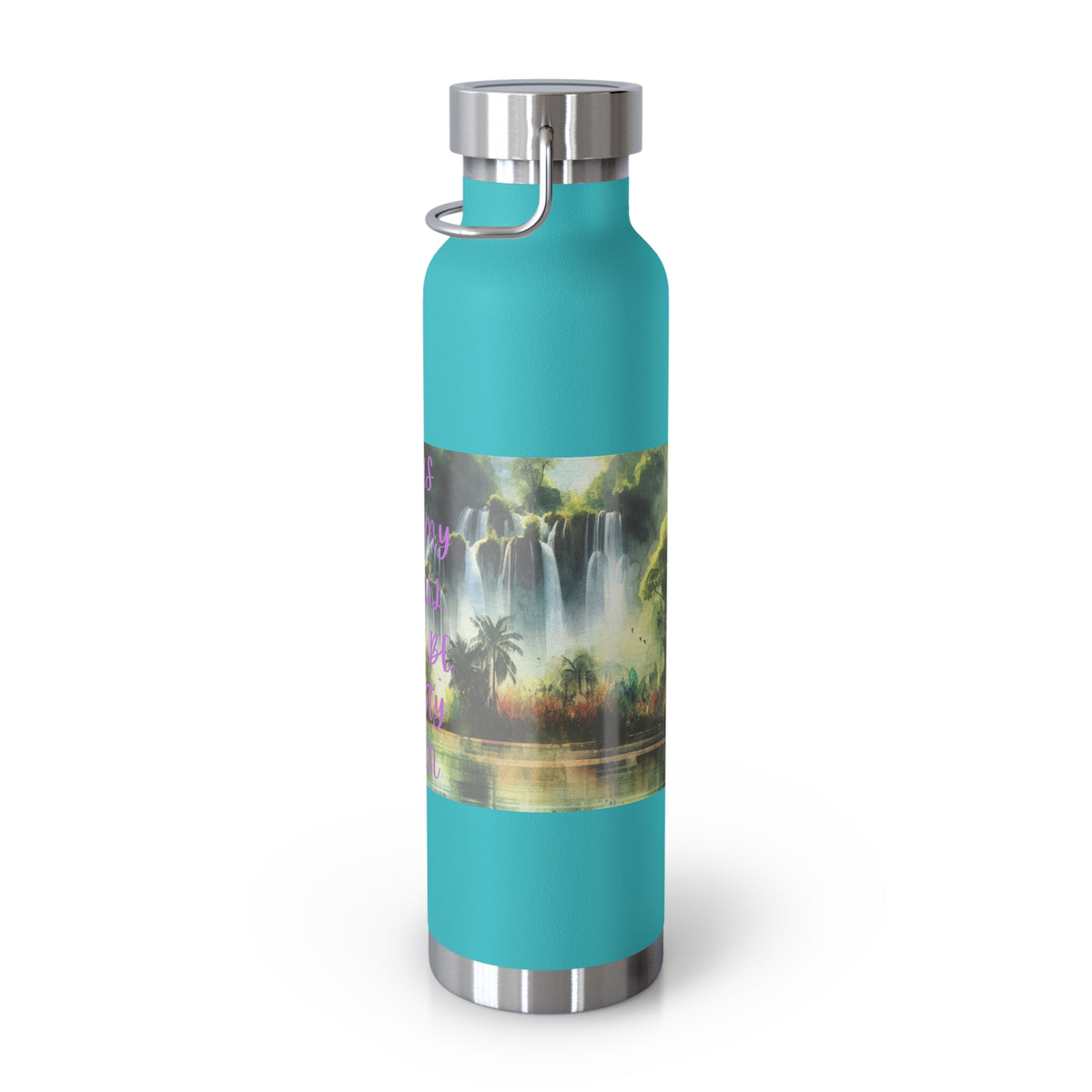 Inspirational Copper Vacuum Insulated Water Bottle - 22oz - "Jesus Fills My Cup"