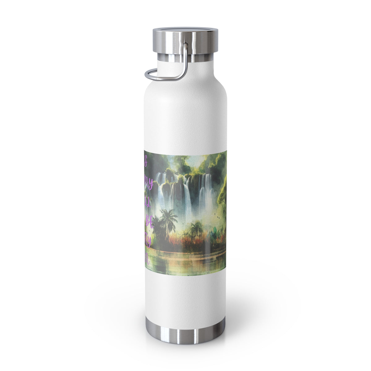 Inspirational Copper Vacuum Insulated Water Bottle - 22oz - "Jesus Fills My Cup"