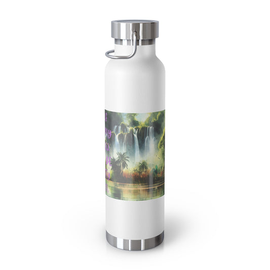 Inspirational Copper Vacuum Insulated Water Bottle - 22oz - "Jesus Fills My Cup"