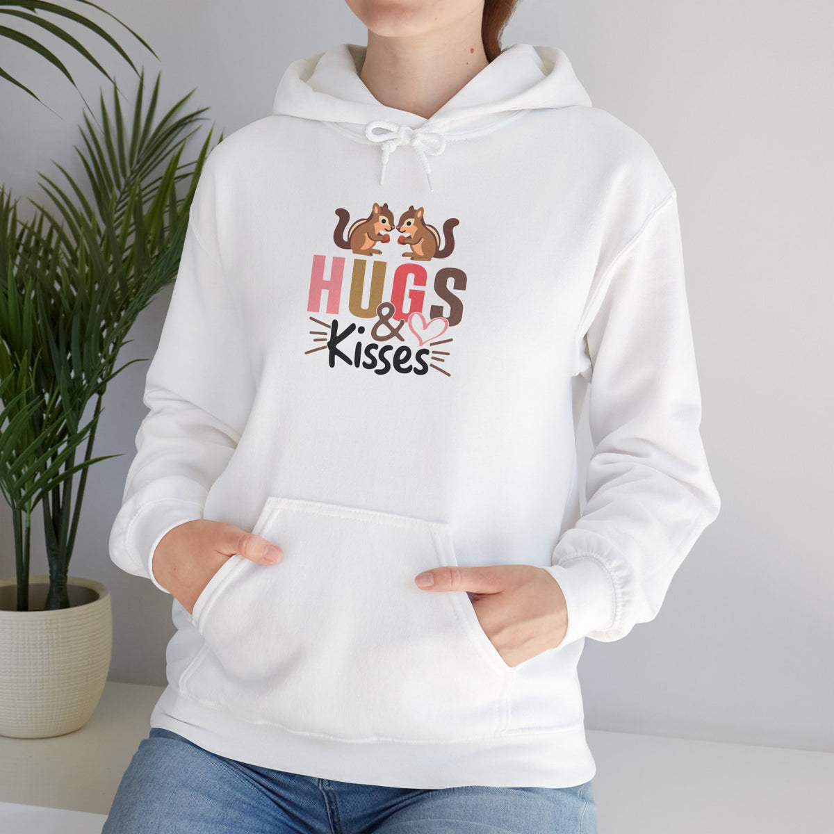 Hugs & Kisses Unisex Hooded Sweatshirt - Cozy Valentine’s Gift