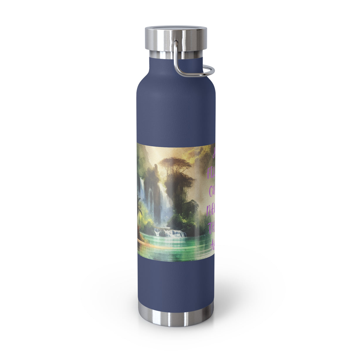 Inspirational Copper Vacuum Insulated Water Bottle - 22oz - "Jesus Fills My Cup"
