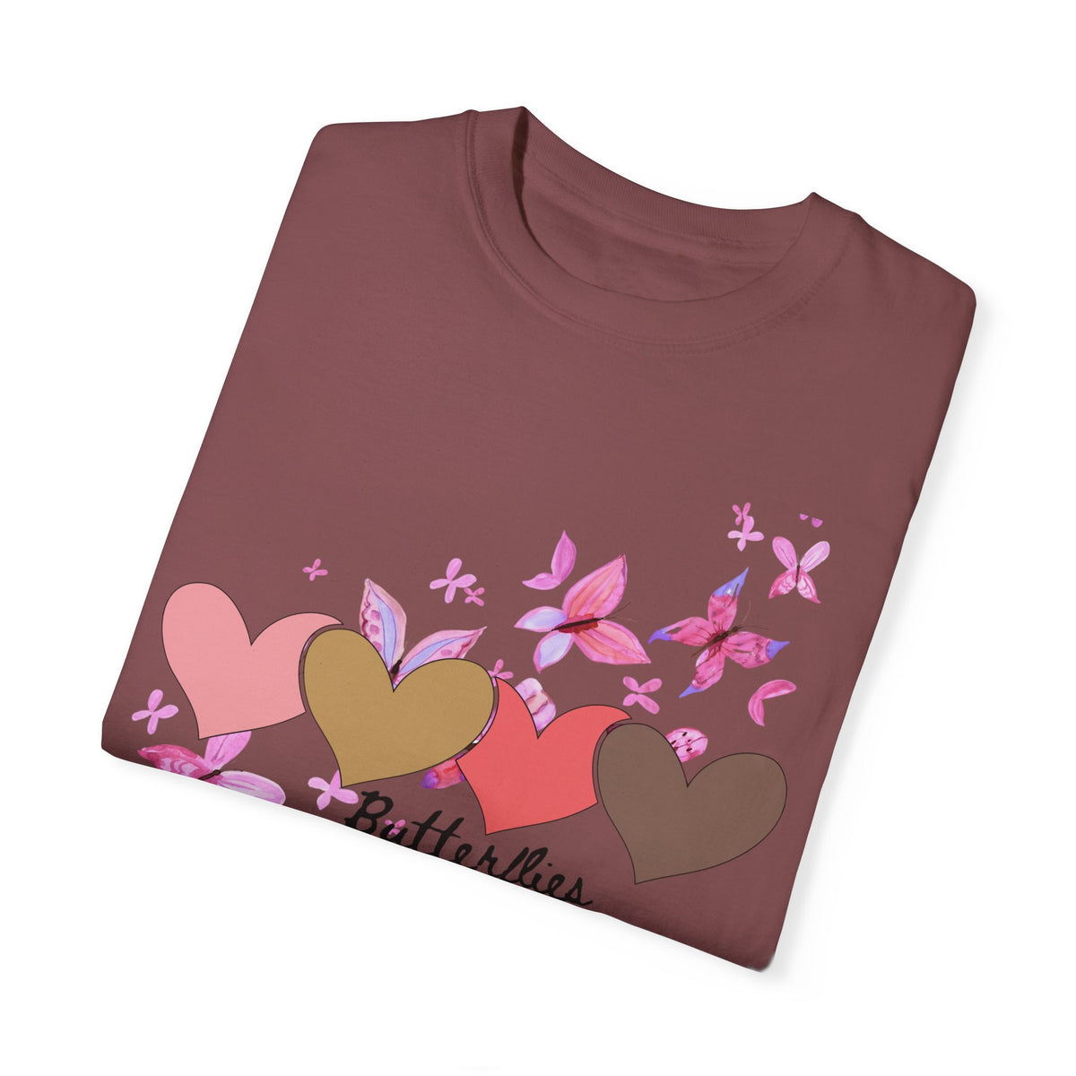 Butterflies & Hearts Love Unisex Garment-Dyed T-Shirt