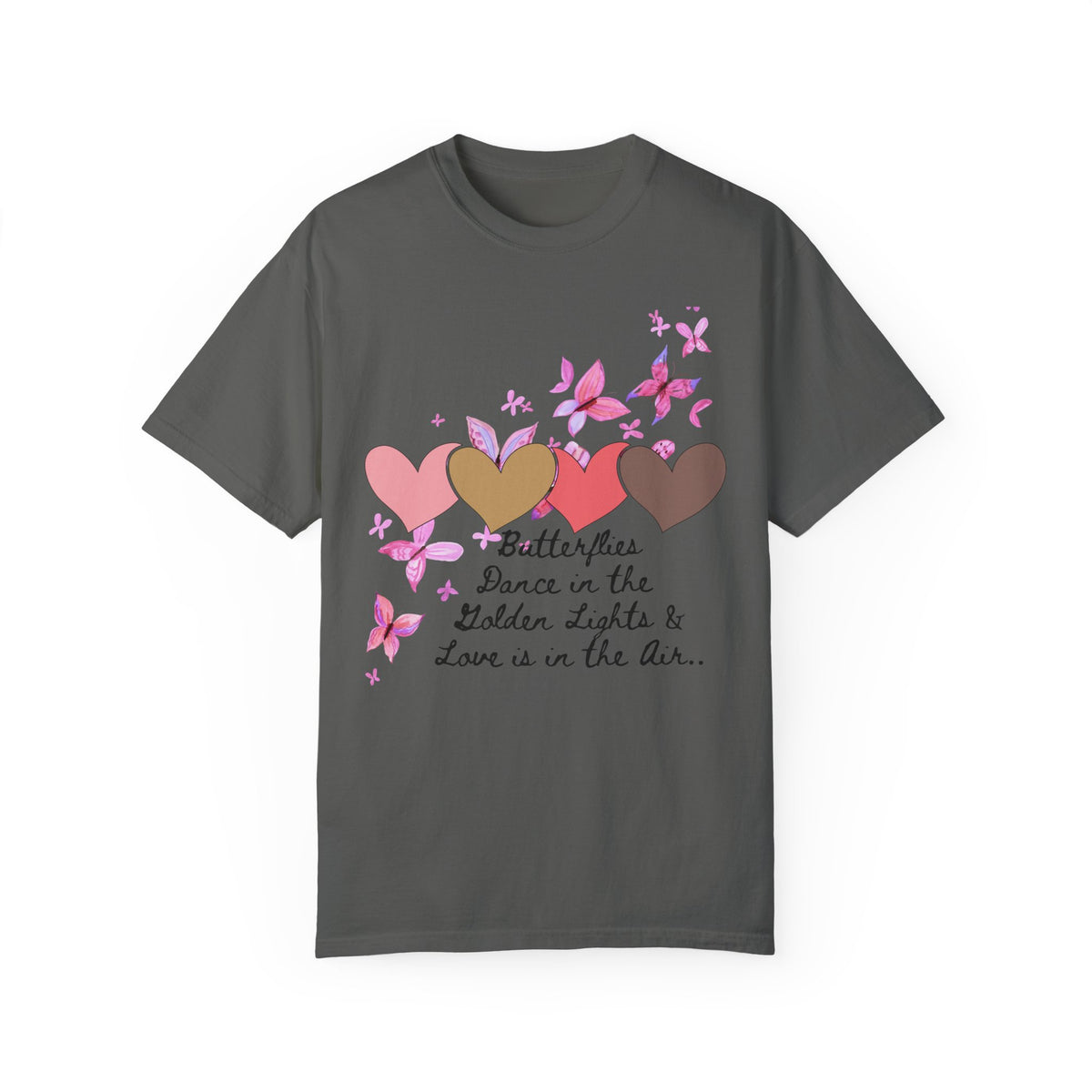 Butterflies & Hearts Love Unisex Garment-Dyed T-Shirt