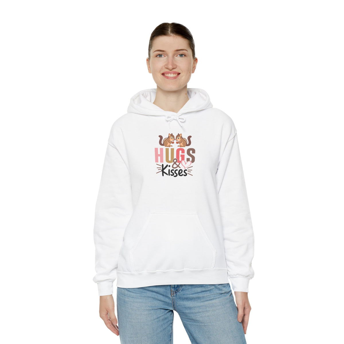 Hugs & Kisses Unisex Hooded Sweatshirt - Cozy Valentine’s Gift