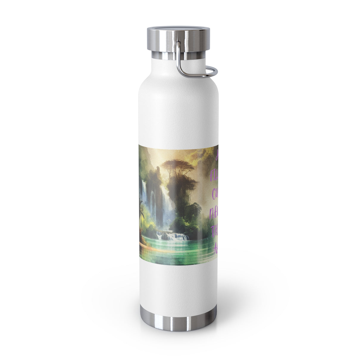 Inspirational Copper Vacuum Insulated Water Bottle - 22oz - "Jesus Fills My Cup"