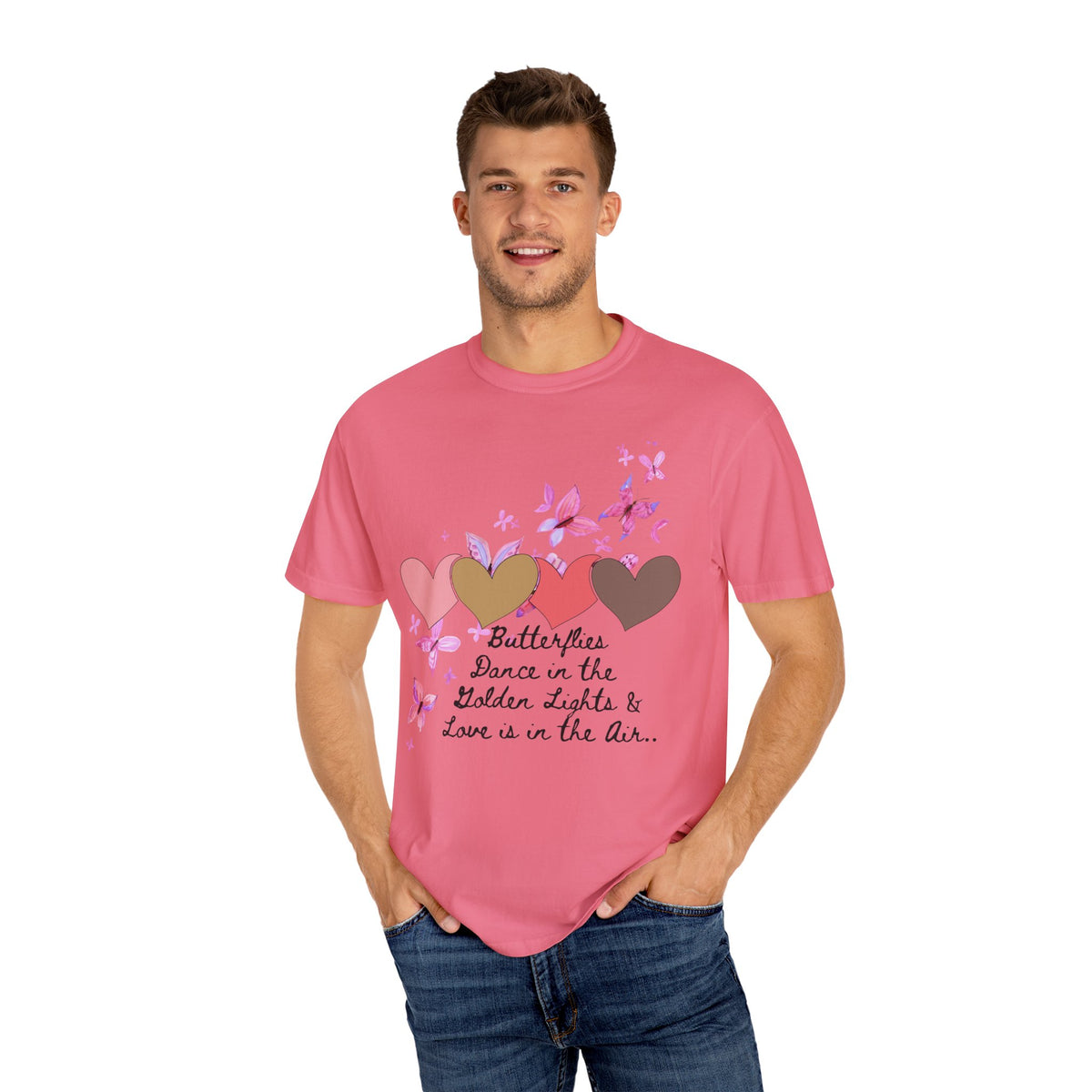 Butterflies & Hearts Love Unisex Garment-Dyed T-Shirt