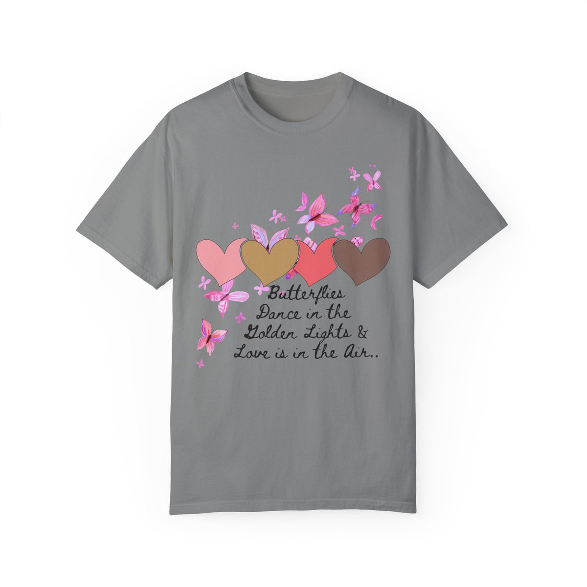 Butterflies & Hearts Love Unisex Garment-Dyed T-Shirt