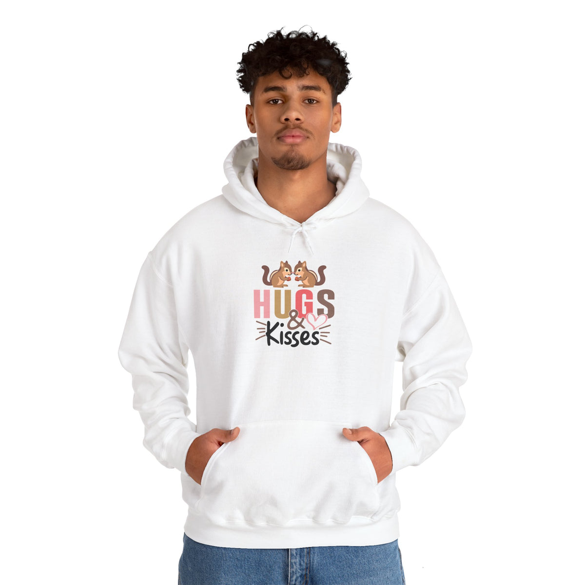 Hugs & Kisses Unisex Hooded Sweatshirt - Cozy Valentine’s Gift