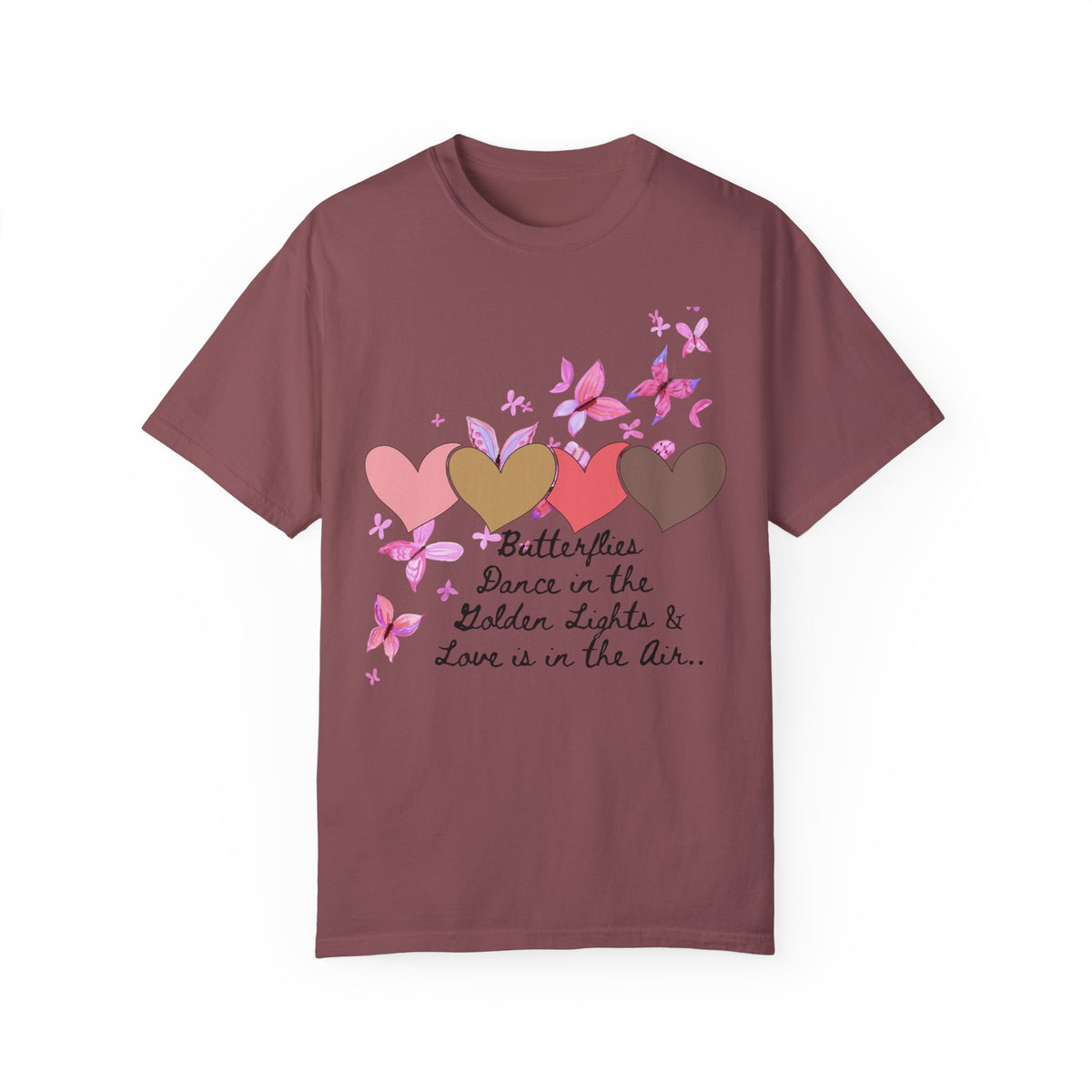 Butterflies & Hearts Love Unisex Garment-Dyed T-Shirt