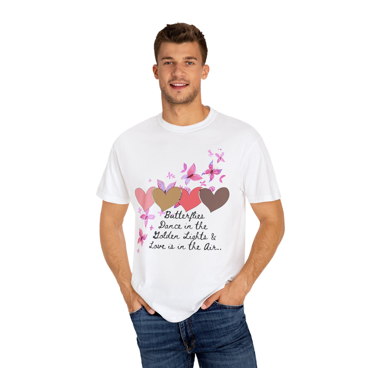 Butterflies & Hearts Love Unisex Garment-Dyed T-Shirt