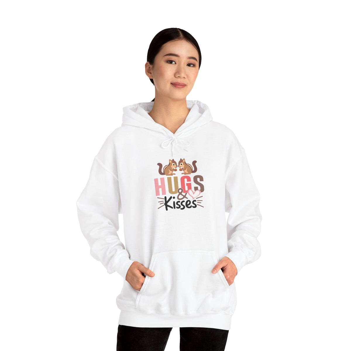 Hugs & Kisses Unisex Hooded Sweatshirt - Cozy Valentine’s Gift