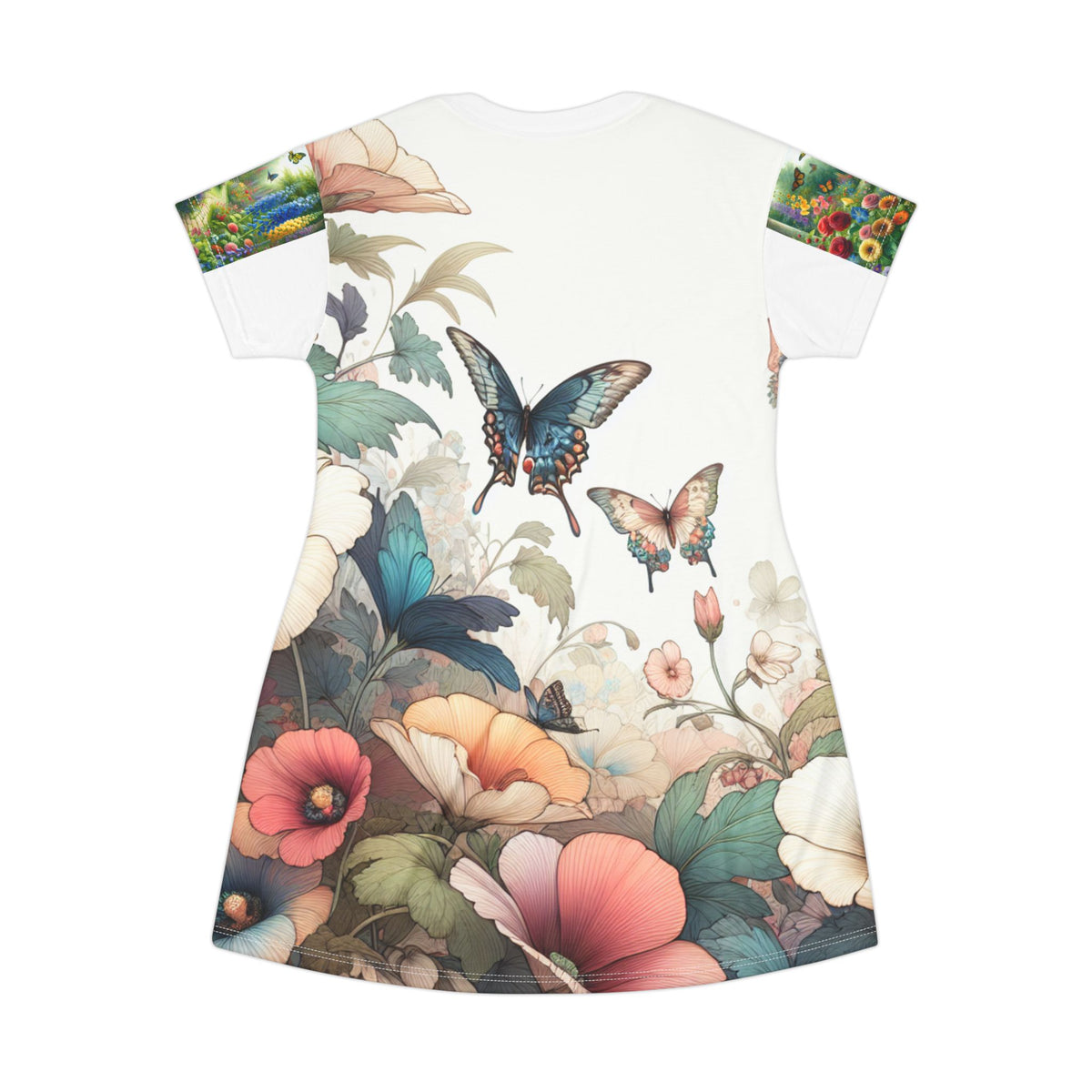 Butterfly Love T-Shirt Dress - Floral Design for Spring Celebrations