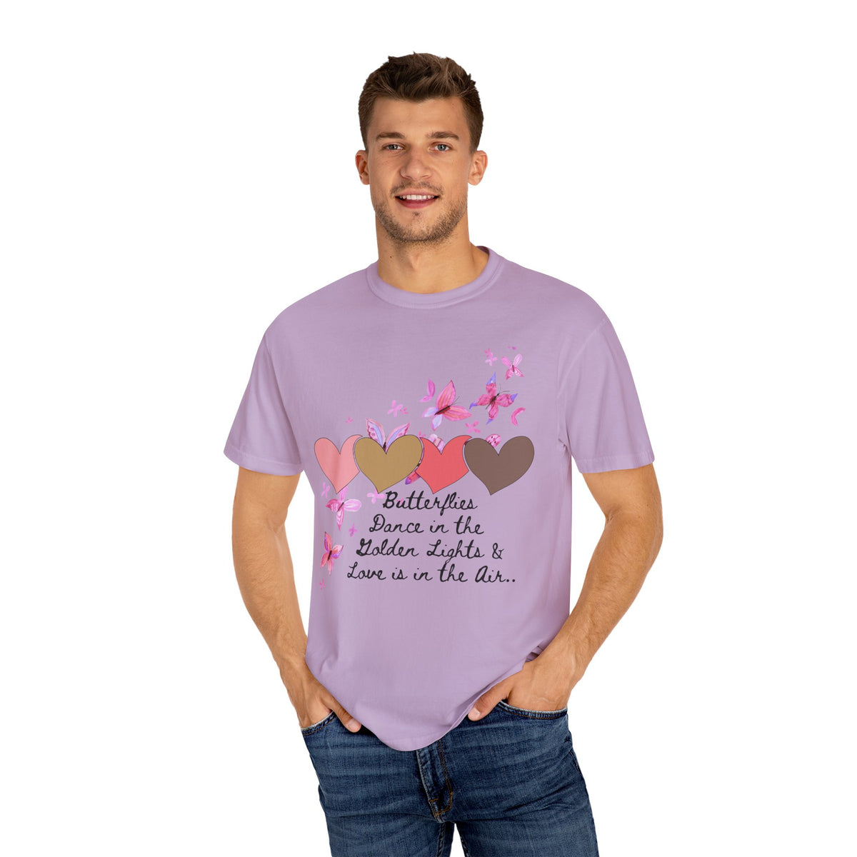 Butterflies & Hearts Love Unisex Garment-Dyed T-Shirt