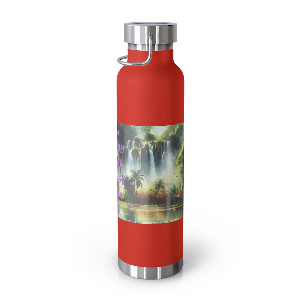 Inspirational Copper Vacuum Insulated Water Bottle - 22oz - "Jesus Fills My Cup"