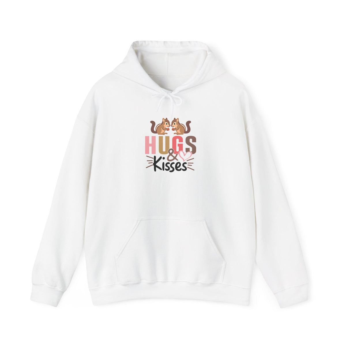 Hugs & Kisses Unisex Hooded Sweatshirt - Cozy Valentine’s Gift