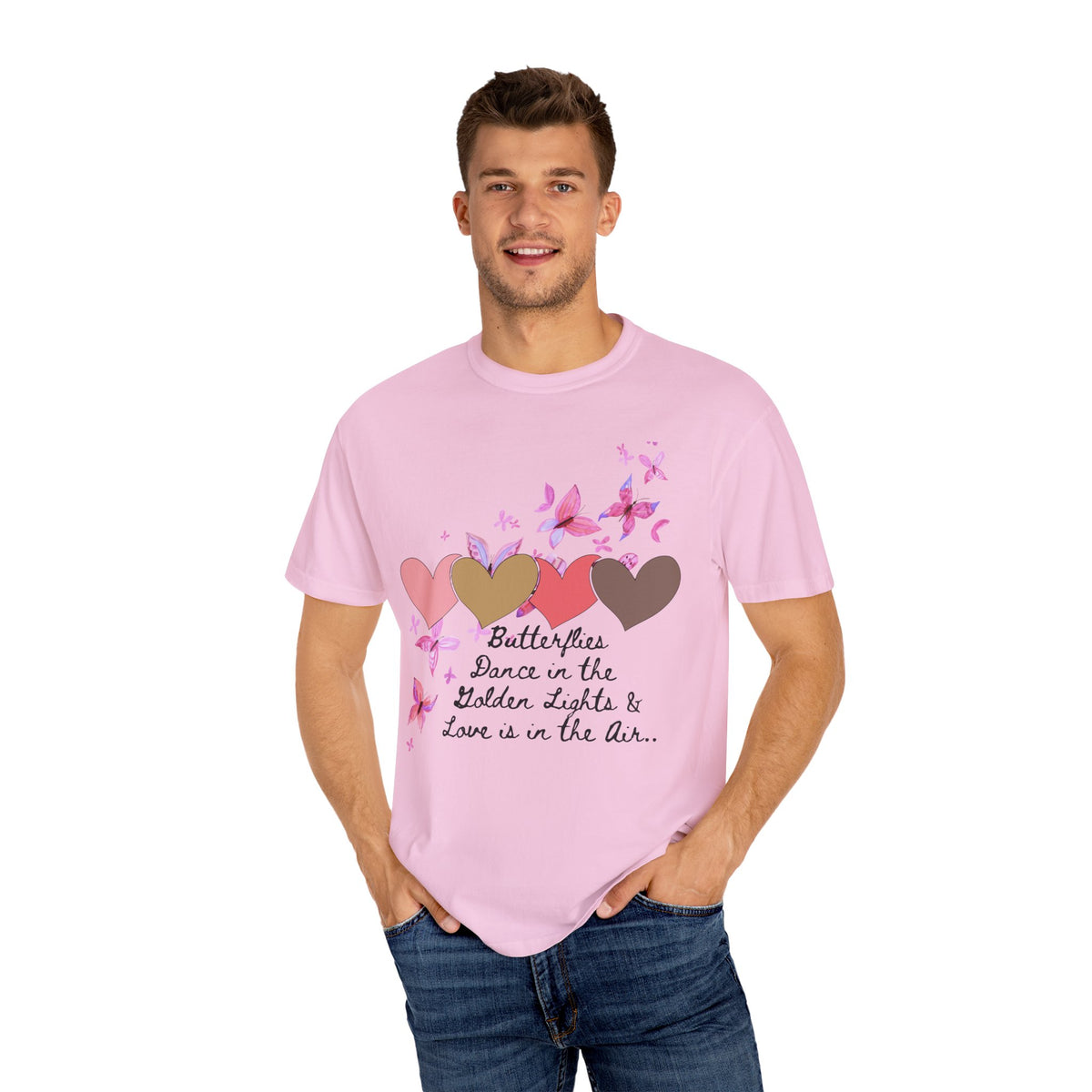 Butterflies & Hearts Love Unisex Garment-Dyed T-Shirt