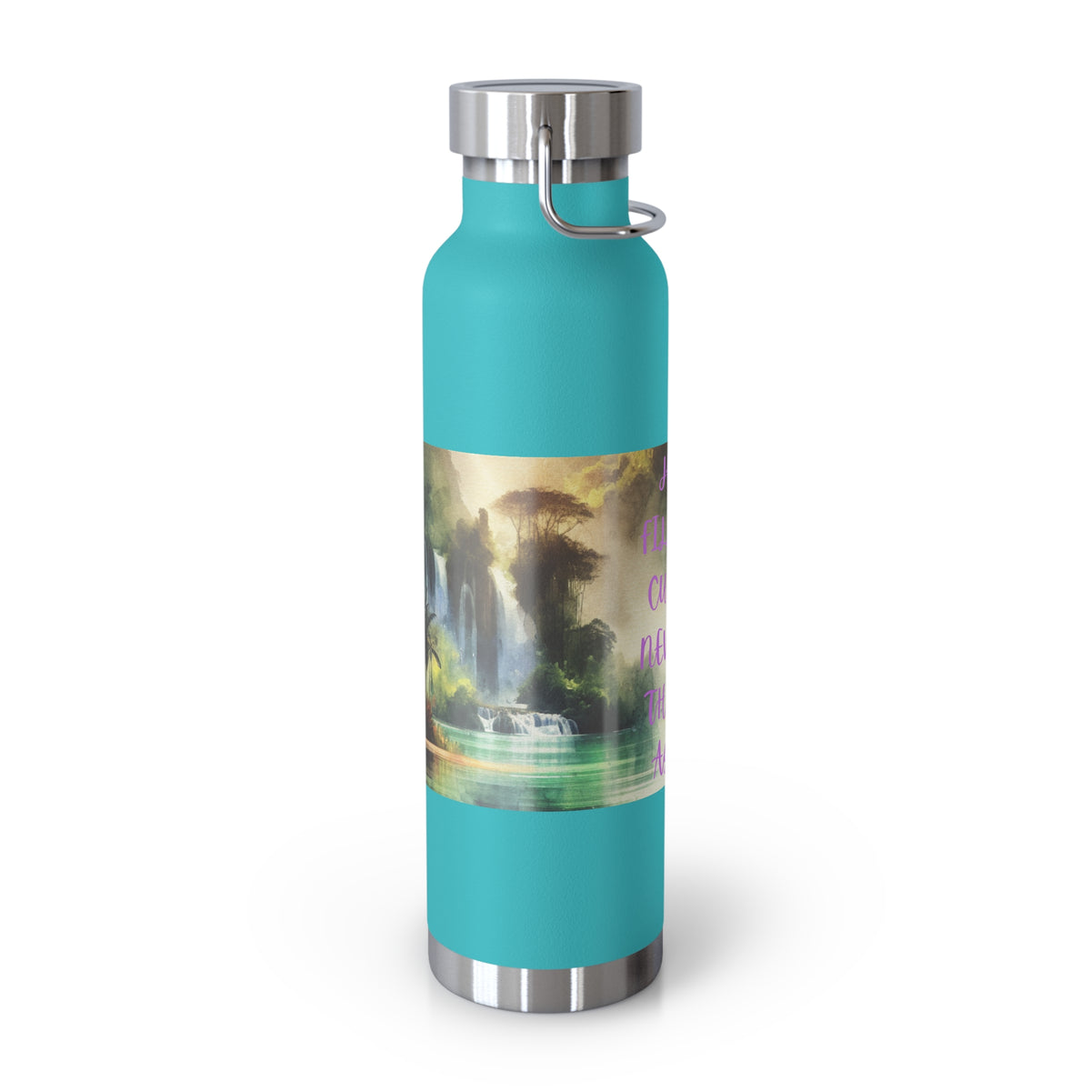 Inspirational Copper Vacuum Insulated Water Bottle - 22oz - "Jesus Fills My Cup"