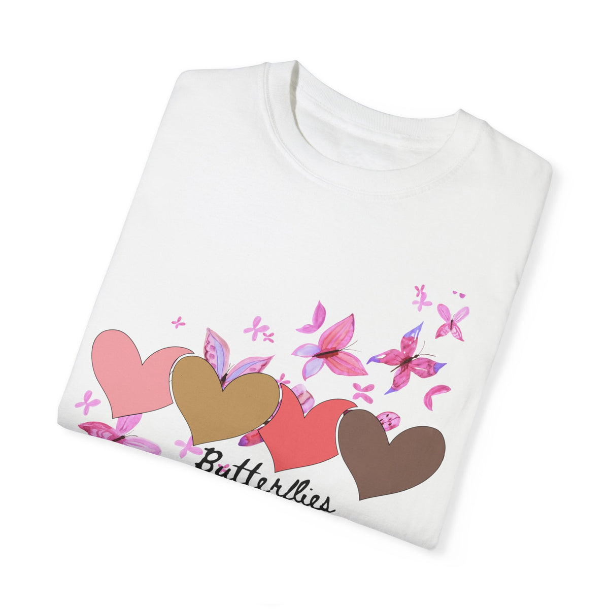 Butterflies & Hearts Love Unisex Garment-Dyed T-Shirt