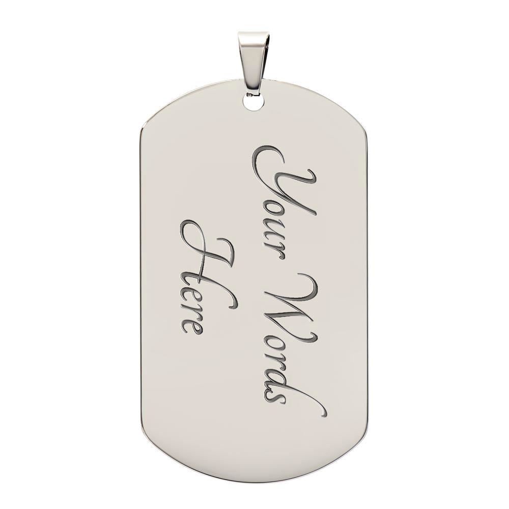 Luxury Graphic Dog Tag Necklace For Grandson